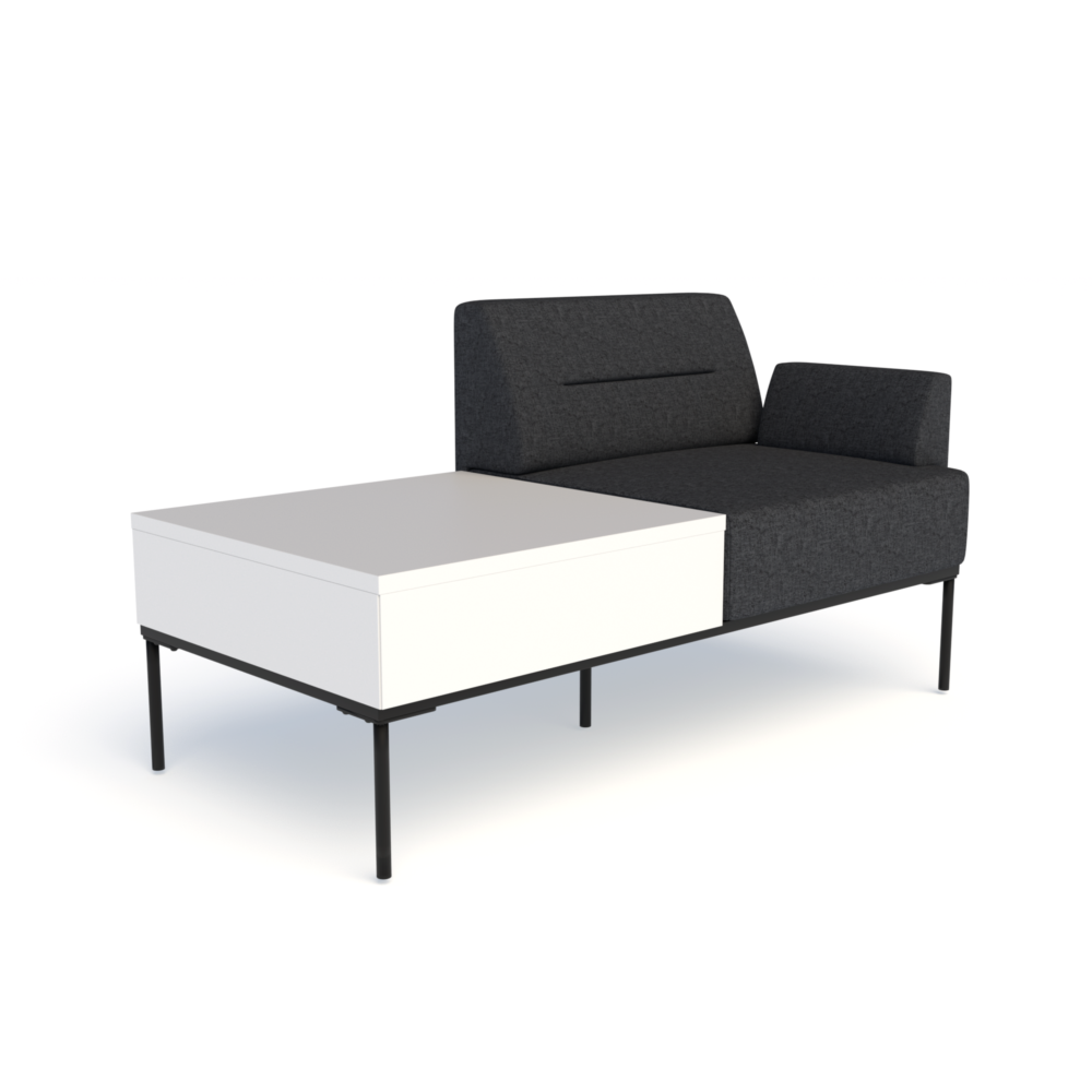 Mia Double frame in Smoke with White In-line Table