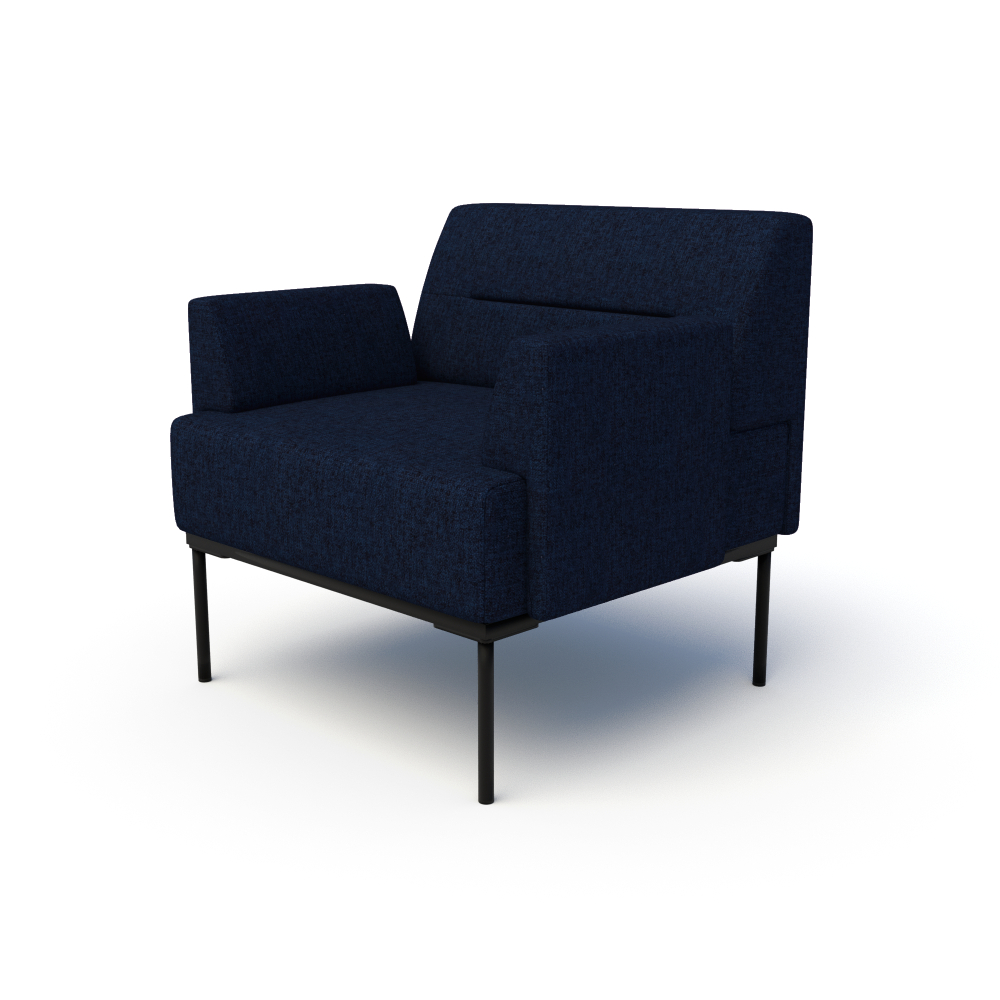 Mia Club Chair in Midnight with Arms