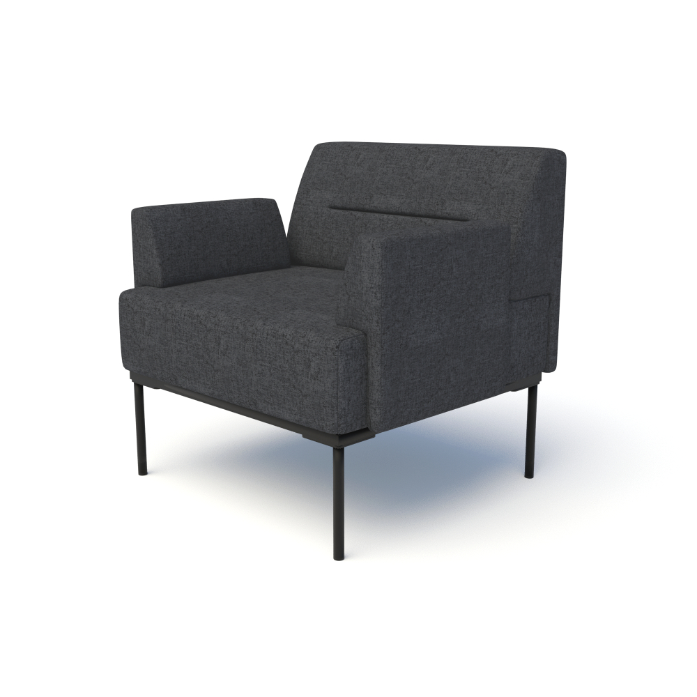 Mia Club Chair in Smoke with Arms