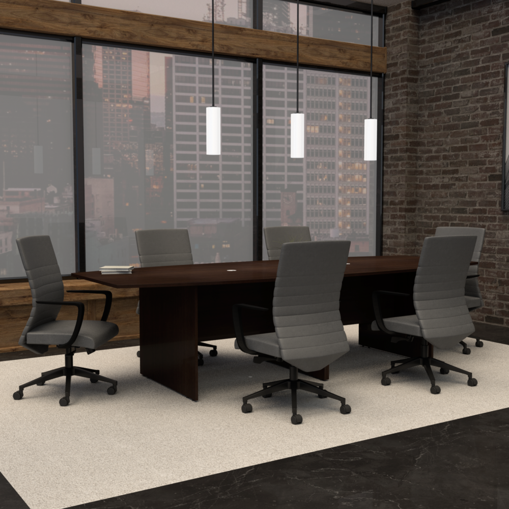 Pivit Boat Conference Table in Cafe | MaximLT Conference in Anchor with Black Base